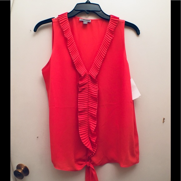 Chelsea28 Tops - Chelsea Ruffle tie top hot pink